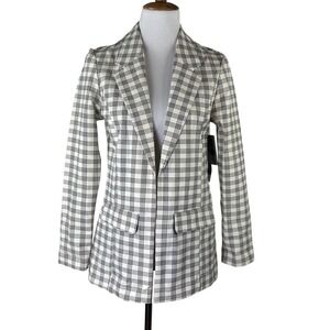 Liverpool Los Angeles Women S Boyfriend Blazer‎ Jacket Black Plaid Herringbone
